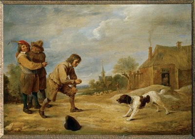 Bondedreng med hund af David the Younger Teniers