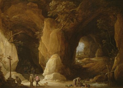 Eremitter i en hule, 1600-tallet af David Teniers the Younger