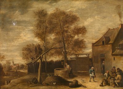 På gårdspladsen (olie) af David the Younger Teniers