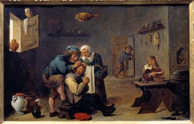Medicin: "" Den kirurgiske operation"" Maleri af David Teniers II den unge (1610-1690) (ec.flam.) Søn. 0,33x0,25 m Madrid, Prado Museum af David Teniers the Younger