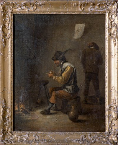 Bønder i et interiør (olie på lærred) af David Teniers the Younger