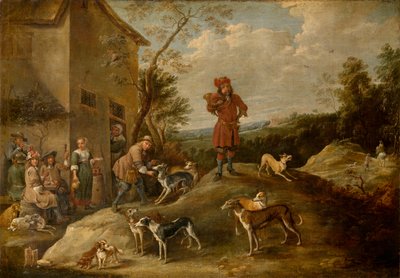Hvilende jægere (olie) af David the Younger Teniers