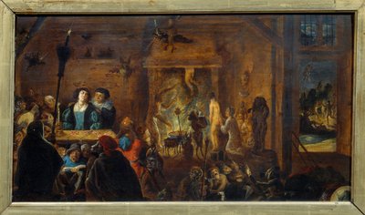 Sabbatsscene. Maleri af David II Teniers kaldet The Young (1610-1690) Ec. Flam. af David Teniers the Younger