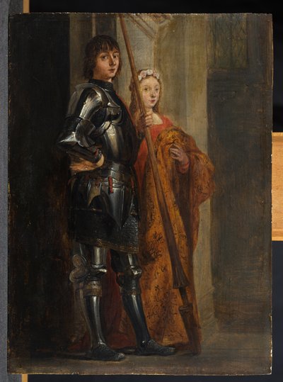 De hellige George og Cecilia, efter Antonello da Messina af David Teniers the Younger