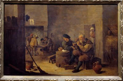 Rygning på et herberg Maleri af David Teniers II den Unge (1610-1690) 1600-tallet søn. 0,4x0,62 m Madrid, Pradomuseet af David Teniers the Younger