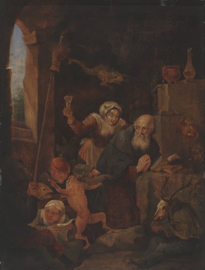 Sankt Antonius fristelse (olie på panel) af David Teniers the Younger