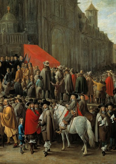 Papegai-spillet i Bruxelles i 1652 Spil bestående af at skyde på et mål lavet af en fugl af træ eller pap placeret øverst på en stang (detaljer) af David Teniers the Younger