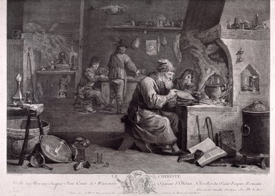 Alkymistens laboratorium (gravering) af David Teniers the Younger