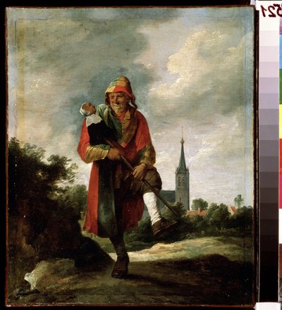 Et fjols (En fjols). Maleri af David Teniers den yngre (1610-1690). Olie på lærred, 35 x 29 cm, ca. 1640. Flamsk kunst, barokkunst. Pushkin Museum of Fine Arts, Moskva. af David Teniers the Younger