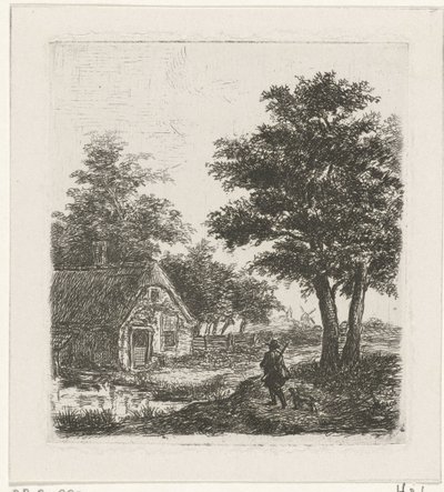 Jæger i et landskab af David van der Kellen