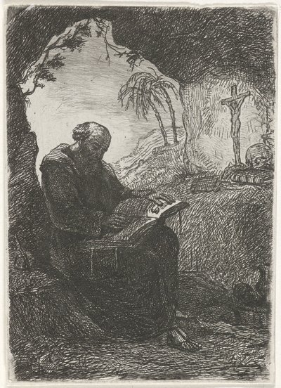 Munk i en hule af David van der Kellen