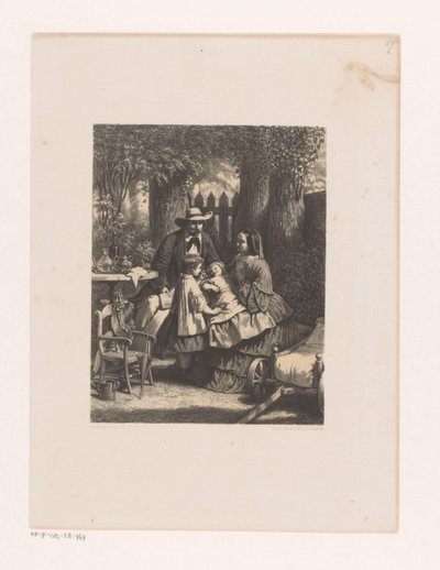 Familie i en have, muligvis familien Van der Kellen af David van der Kellen