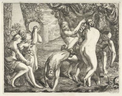 Landskab med en Bacchanal af David van der Plas