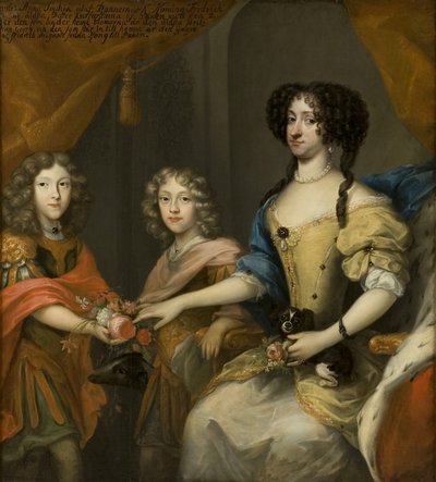Anna Sofia, prinsesse af Danmark, kurfyrste af Sachsen, med sine sønner Johann Georg og Friedrich August, ca. 1680 af David von Krafft