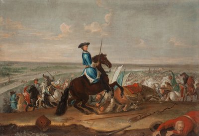 Le roi Charles XII (Carl de Suede) (1682-1718) ved slaget ved Narva af David von Krafft