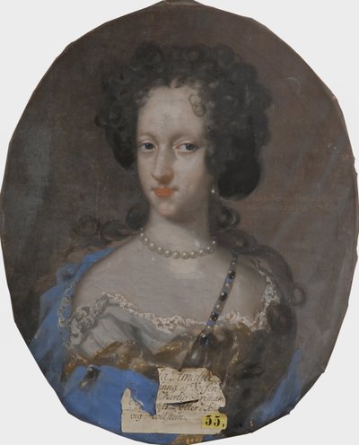 Sophie Amalie af Schleswig Holstein Gottorp, prinsesse dano norvegienne - Portræt af prinsesse Sophie Amalie af Holstein-Gottorp (1670-1710), hertuginde af Brunswick-Lueneburg, af Krafft, David, von (1655-1724). Olie på lærred. Mål: 69x56 cm. nationalm af David von Krafft