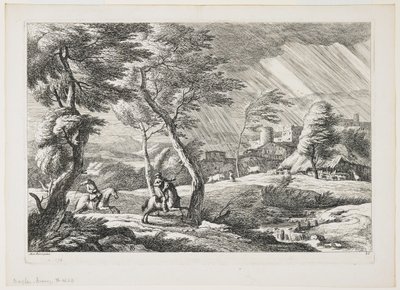 Tavle VII, fra et sæt af landskaber, 1743 af Davide Antonio Fossati