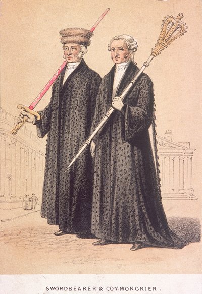 En sværdbærer og en almueskriber, 1855 af Day and Son