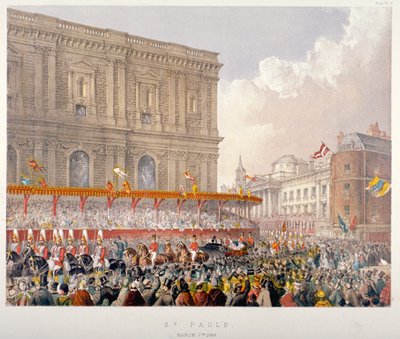 Kongelig procession passerer den østlige ende af St Paul