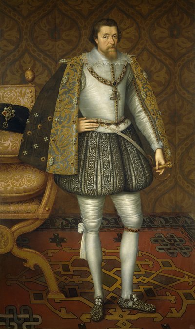 Portræt af kong James I af England 1566-1625, ca. 1605 af De Critz