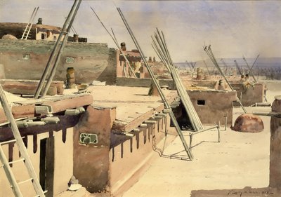 Gade i Pueblo of Zuni, New Mexico, 1888. af De Lancey Gill