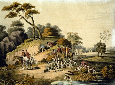 Morgen, Rævejagt, graveret af J.H. Clarke og F. Jeakes af Dean Snr. (after) Wolstenholme