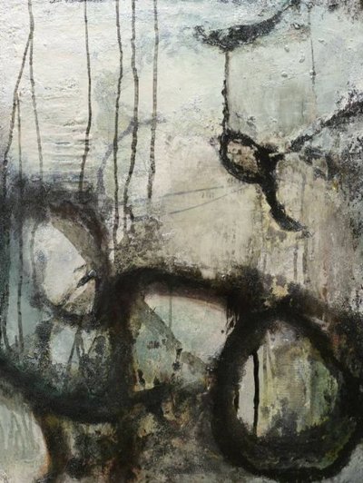 Abstrakt strømning i distressed-stil af Deb Chaney