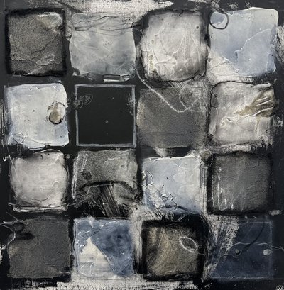 Gitter af abstrakte firkanter i distressed-stil af Deb Chaney