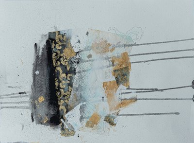 Elegant abstrakt guldmotiv af Deb Chaney