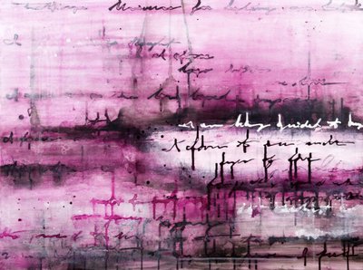 Pink Script – Abstrakt af Deb Chaney