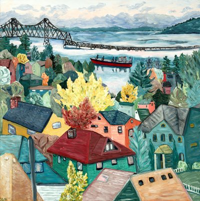 Astoria View, 2015 (akryl på lærred) af Deborah Eve Alastra
