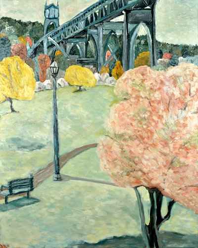 Cathedral Park, 2019 (akryl på lærred) af Deborah Eve Alastra