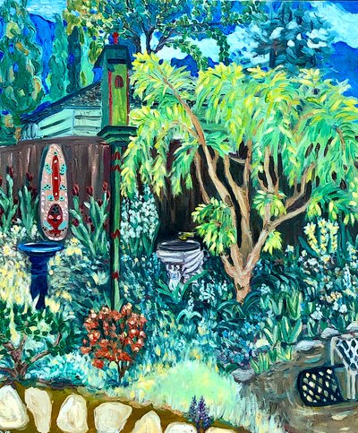 Garden View, 2020 (olie på lærred) af Deborah Eve Alastra