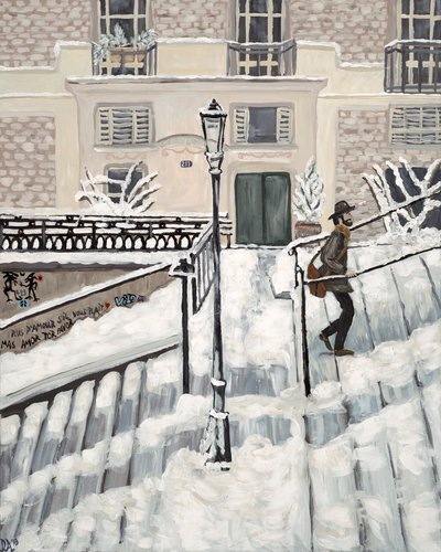 Montmartre Snow, 2017 (akryl på lærred) af Deborah Eve Alastra