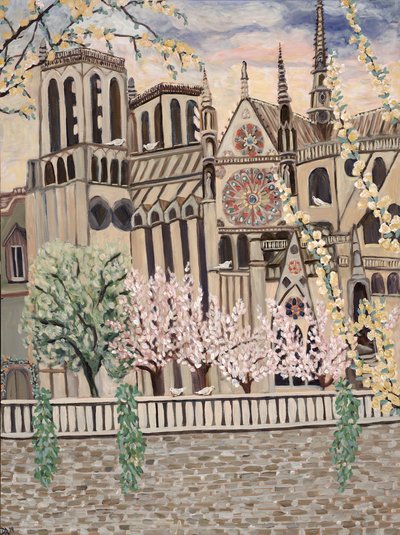 Notre Dame Doves, 2018 (akryl på lærred) af Deborah Eve Alastra