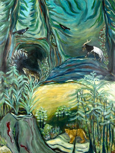 ReGrowth, 2021 (akryl på lærred) af Deborah Eve Alastra