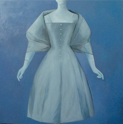 Sølvkjole, 2004 (olie på lærred) af Deborah Stevenson