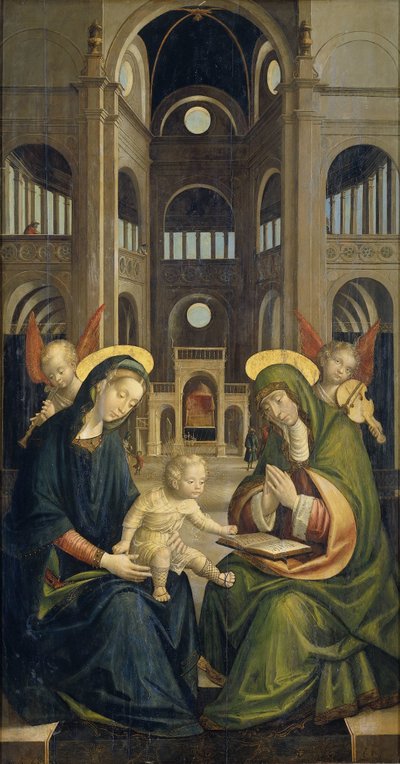 Madonnaen og barnet med St. Anne af Defendente Ferrari