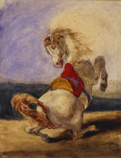 Opdragende hest af Delacroix