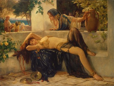 The End of a Weary Day (olie på lærred) af Delapoer Downing