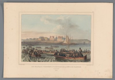 Fransen veroveren het Vlaams Hoofd, 1832 Franskmændene tager hovedet af Flandern i besiddelse (titel på objekt) Tegninger lavet af livet ved belejringen af ​​Citadellet i Antwerpen af ​​Raffet (serietitel på objekt) af Denis Auguste Marie Raffet
