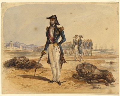 General med tropper i baggrunden af Denis Auguste Marie Raffet