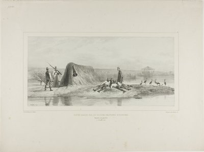 Vagtpost for de ungarske militærkolonier, venstre bred af Donau, 7. juli 1837 af Denis Auguste Marie Raffet