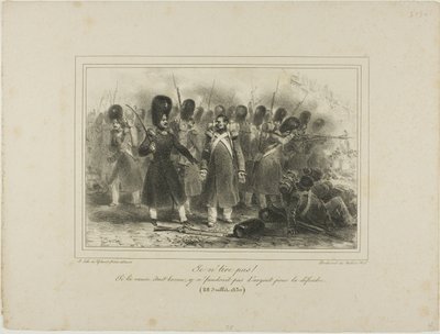 Jeg skyder ikke! Hvis sagen var god, ville der ikke være penge til at forsvare den. 28. juli 1830 af Denis Auguste Marie Raffet