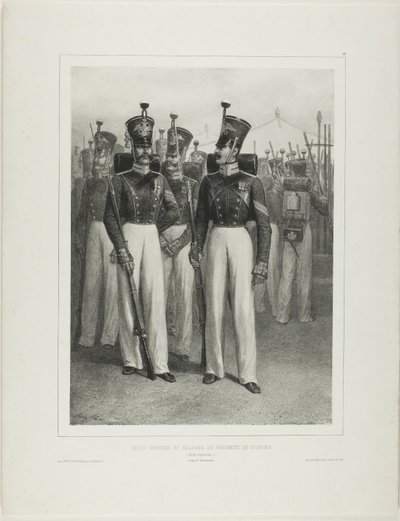 Underofficerer og soldater fra Volhynie-regimentet (den kejserlige garde), Vosnessensk-lejren af Denis Auguste Marie Raffet