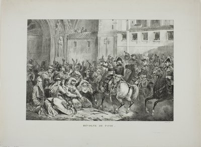 Oprøret i Pavia af Denis Auguste Marie Raffet
