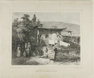 Tartar-bøndernes hjem i landsbyen Déré-Koui, nær Jalta, Krim, 31. august 1837 af Denis Auguste Marie Raffet