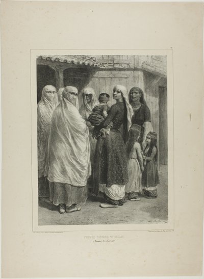 Tartarkvinder ved Baïdar, Krim, 26. august 1837 af Denis Auguste Marie Raffet