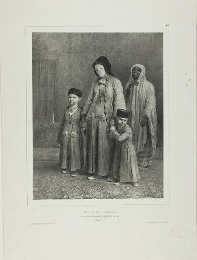 Ung karaïme-kvinde, Tchioufout-Galech nær Baghtcheh-Saraï, Krim af Denis Auguste Marie Raffet