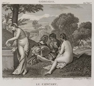 Denis-Sébastien Leroy, Antoine-Claude-François Villerey og Chataigner - Koncerten, efter Giorgione - 1802-1815 af Denis Sebastien Leroy